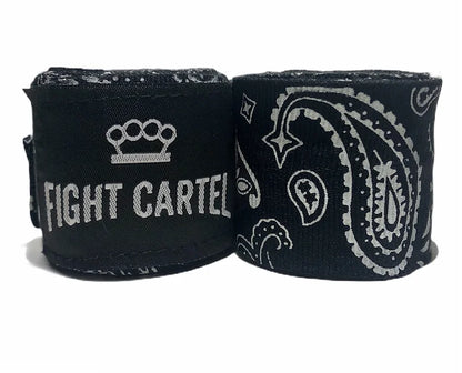 Bandana Handwraps - Boxing, Semi-Stretch, 180"  Black