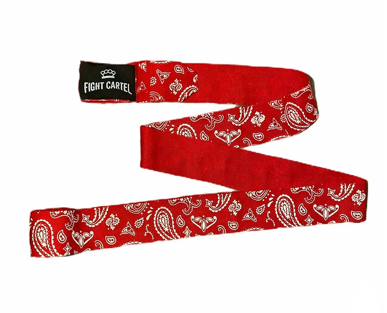 Bandana Handwraps - Boxing, Semi-Stretch, 180" Red