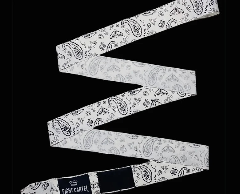 Bandana Handwraps - Boxing, Semi-Stretch, 180"  White