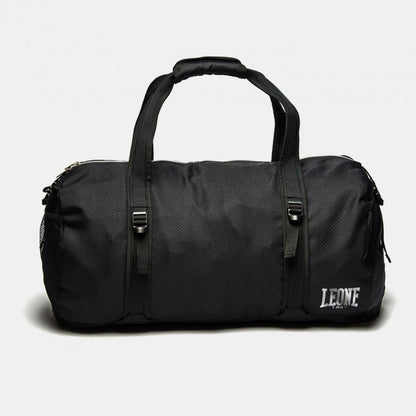 Leone AC 904 Duffel Bag, versatile gym bag, lightweight, practical, 30L capacity. Black Back View