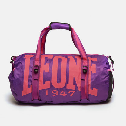 Leone AC 904 Duffel Bag, versatile gym bag, lightweight, practical, 30L capacity. Purple Front View