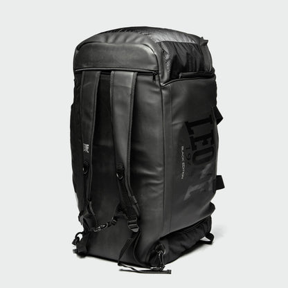 Leone AC941 Black Edition Backpack Bag: Professional Fighter Gear with 70L Capacity Back View