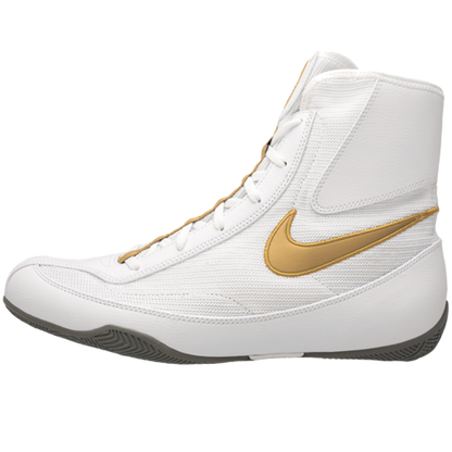Nike Machomai 2 Boxing Shoes, high-performance footwear White Gold Side View