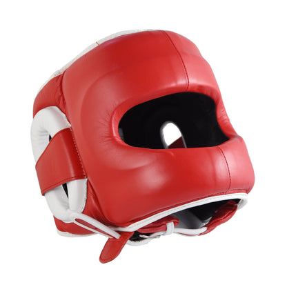 Deluxe Face Saver Boxing Headgear Protection Bright Red