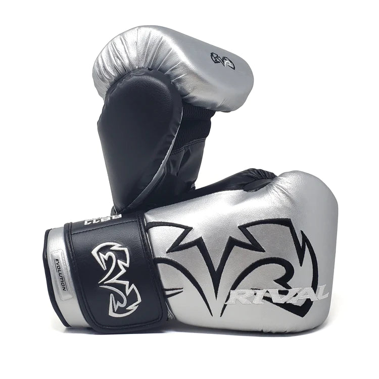 RB11 Evolution Bag Gloves - Protective, high-quality boxing gloves. Silver
