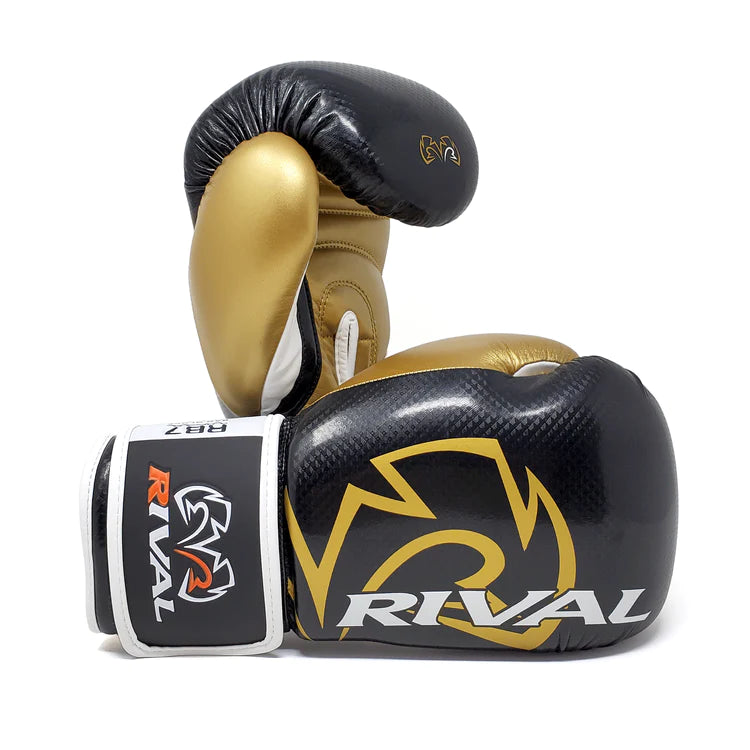 Rival RB7 Fitness Plus Bag Gloves - Boxing, Sparring, Fitness Equipment Black Gold