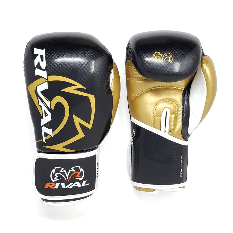 Rival RB7 Fitness Plus Bag Gloves - Boxing, Sparring, Fitness Equipment Black Gold