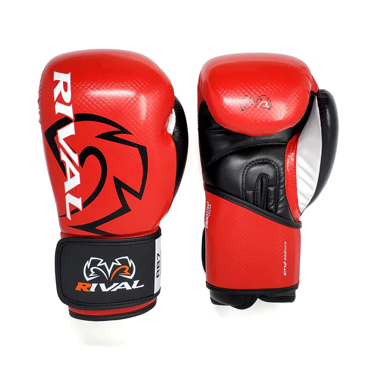 Rival RB7 Fitness Plus Bag Gloves - Boxing, Sparring, Fitness Equipment Red