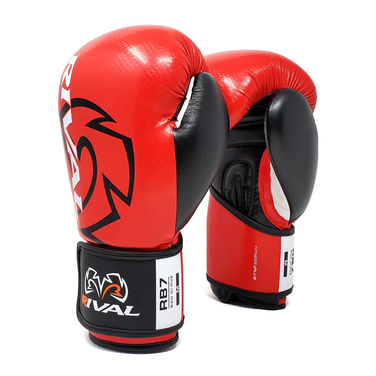 Rival RB7 Fitness Plus Bag Gloves - Boxing, Sparring, Fitness Equipment Red