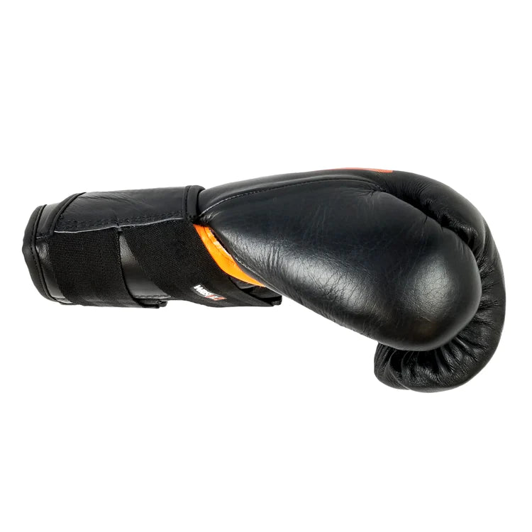 RFX Guerrero V Bag Gloves - Premium boxing gloves with secure V-Strap. Side View Black