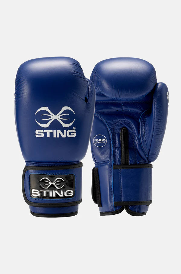 AIBA Competition Gloves by Sting, Officially Approved Blue