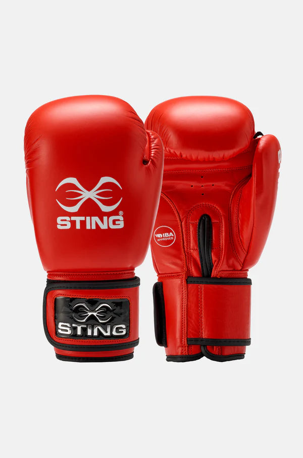 AIBA Competition Gloves by Sting, Officially Approved Red