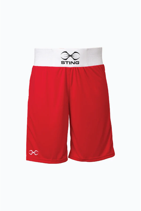 Mettle Competition Shorts - Durable, Breathable Boxing Red Front View