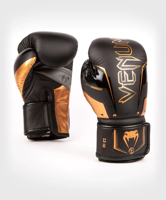 Elite Evo 2.0 Boxing Gloves for combat sports with synthetic leather and shock absorption. Front and Back View