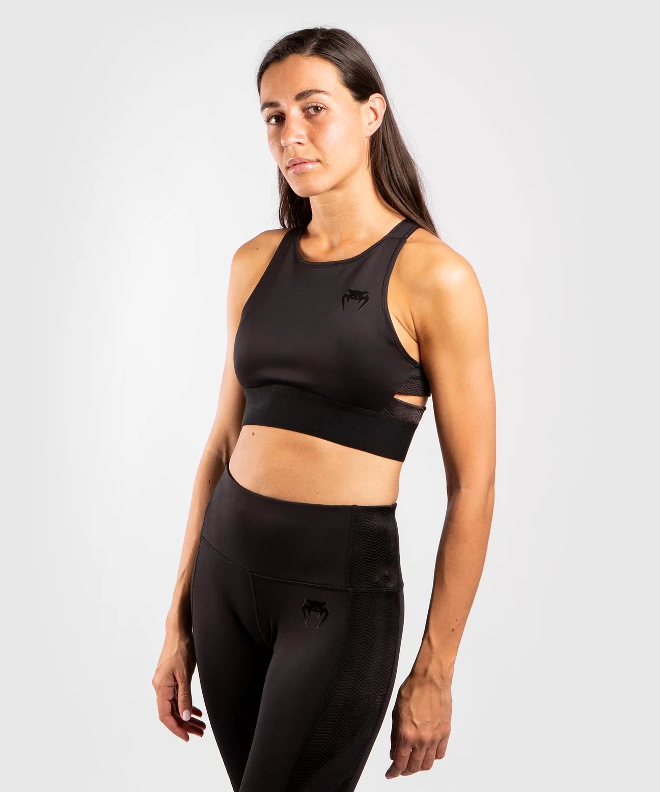 Venum G-Fit Sports Bra in Black, Maximum Support and Comfort Front View