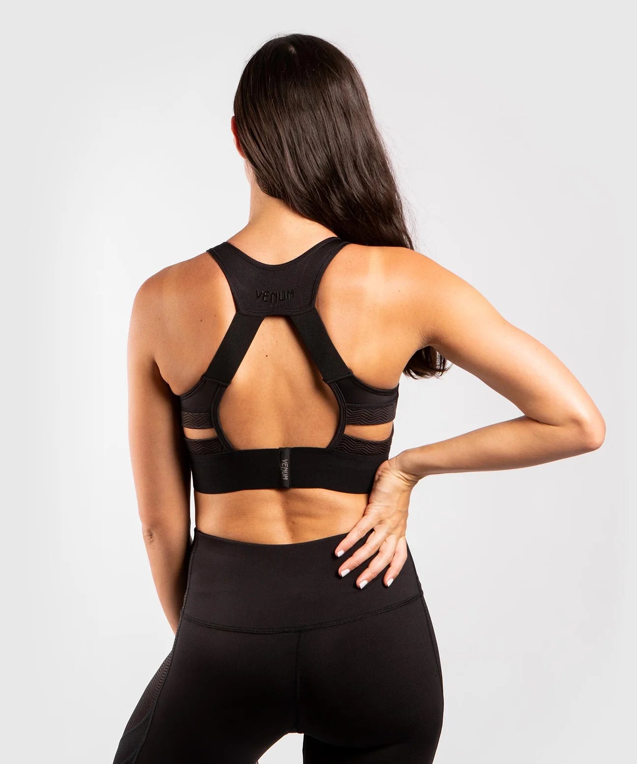 Venum G-Fit Sports Bra in Black, Maximum Support and Comfort Back View