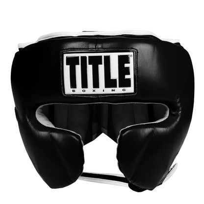 Title Leather Training Headgear for Elite Athletes Front View