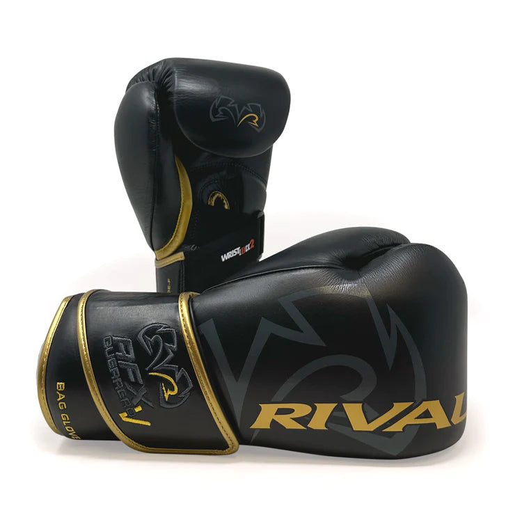 RFX Guerrero V Bag Gloves SF-H boxing gloves Black Gold Top and Bottom View