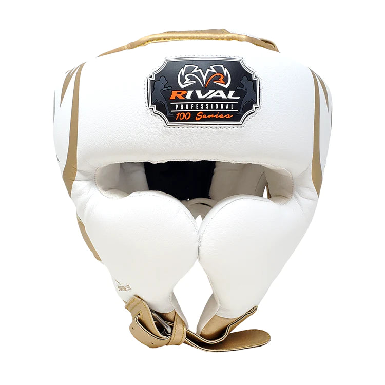 Rival RHG100 Professional Headgear - Boxing Gear White Front View