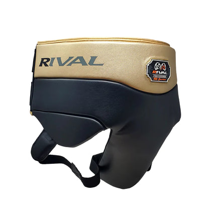 RNFL100 Pro Protection boxing equipment, ultra-lightweight no-foul protector Black Gold Front View