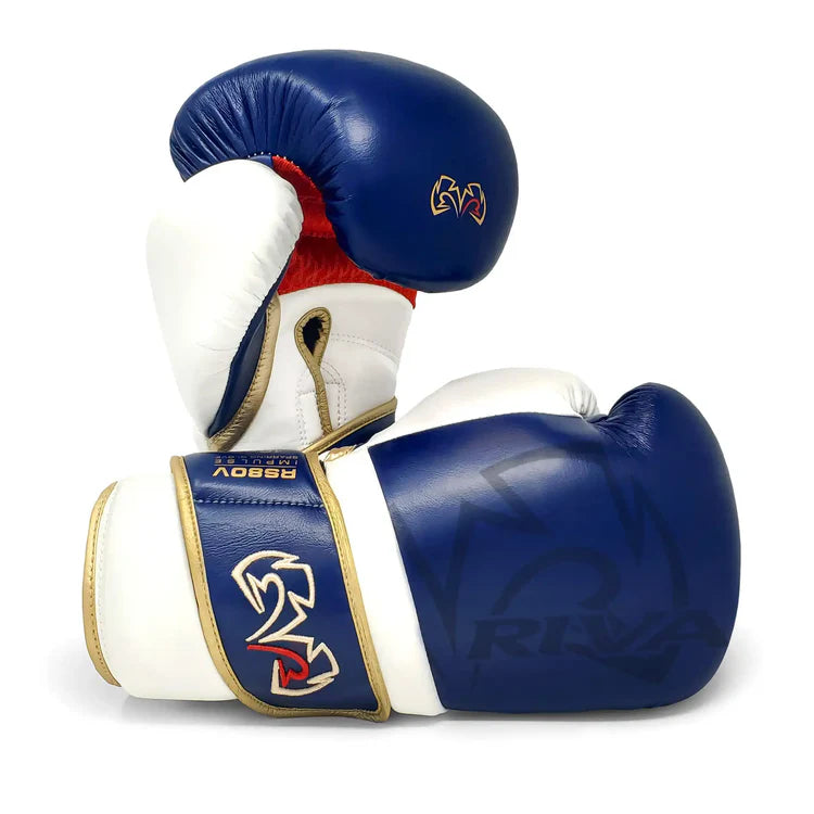 Rival RS80V Sparring Gloves - Durable boxing equipment. Navy Front View